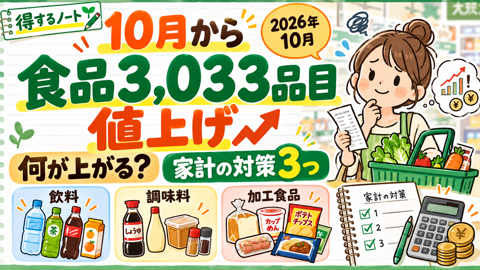 10月も食品3,153品目が値上げ。物価高の中で家計を守る3つの方法